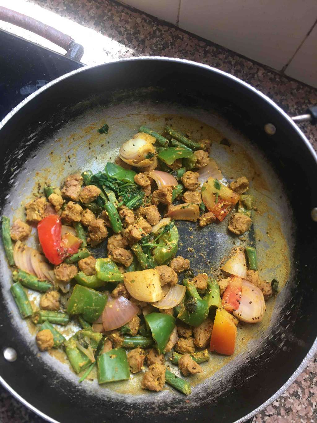 Roasted Nutrela with curd
