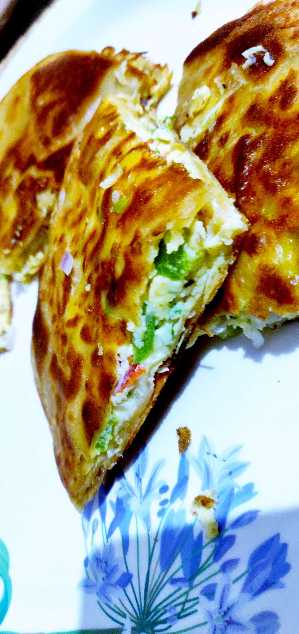 egg cheese stuffed paratha