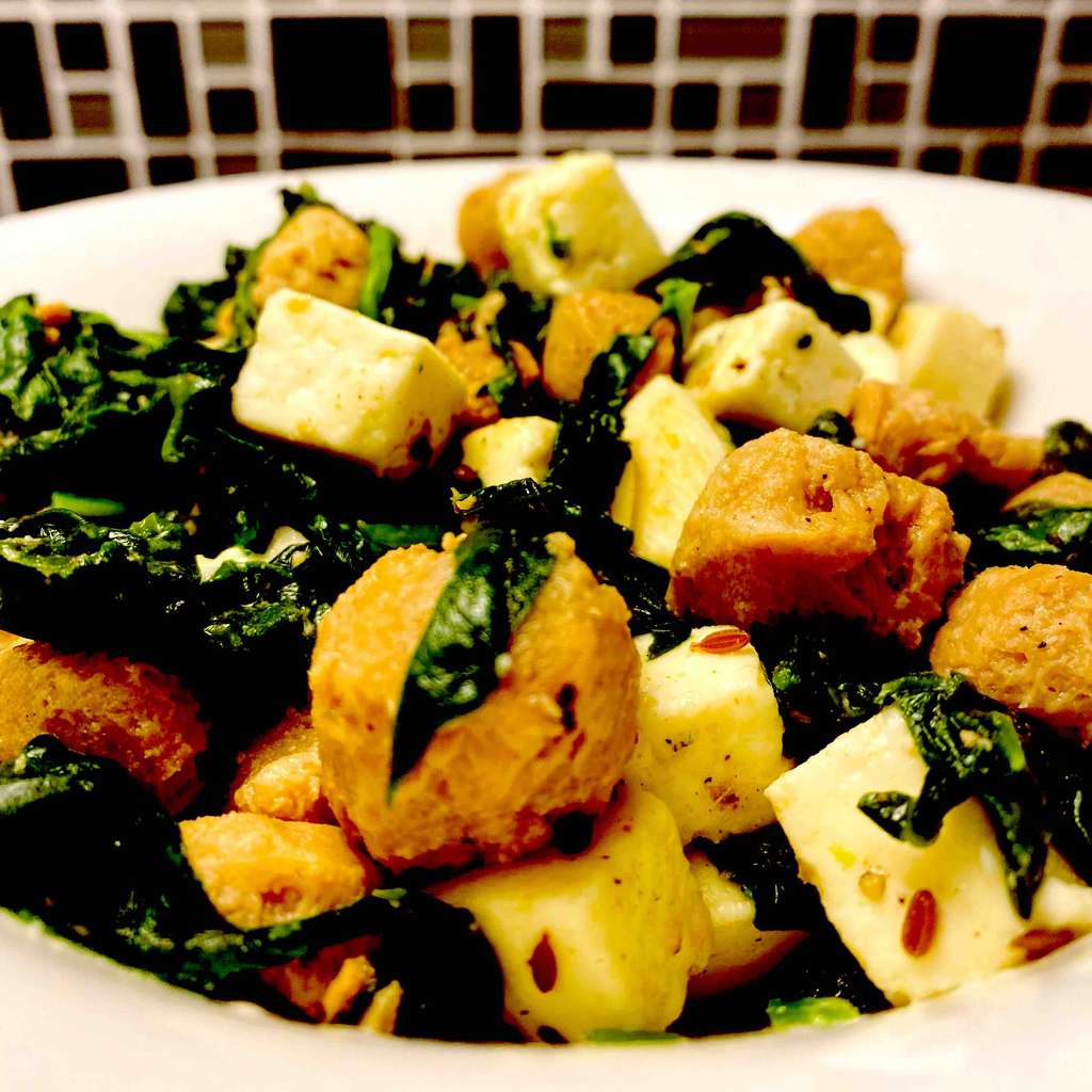 Paneer soya spinach Salad