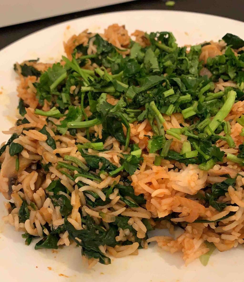 Mushroom and Spinach rice