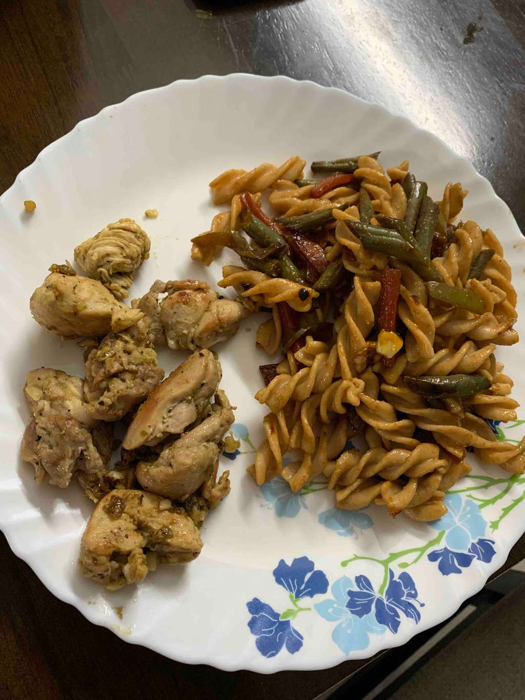 whole wheat fusilli with coriander lemon chicken