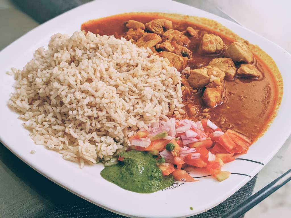 Quatified Chicken curry and rice