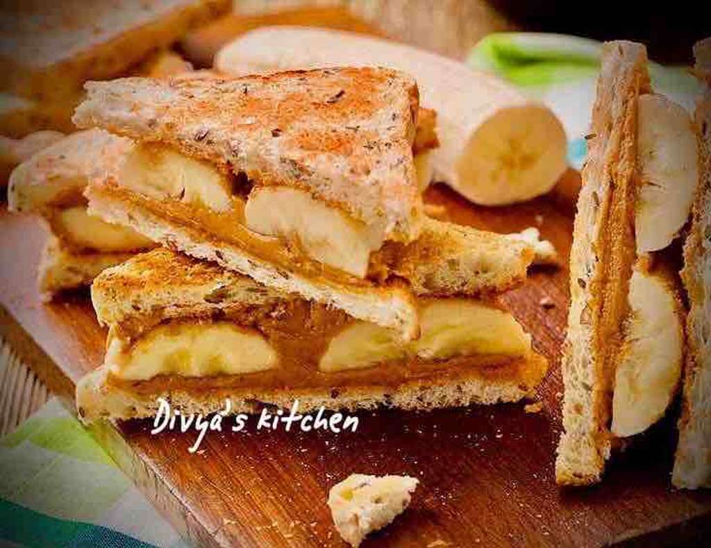 Grilled peanut butter banana sandwich 