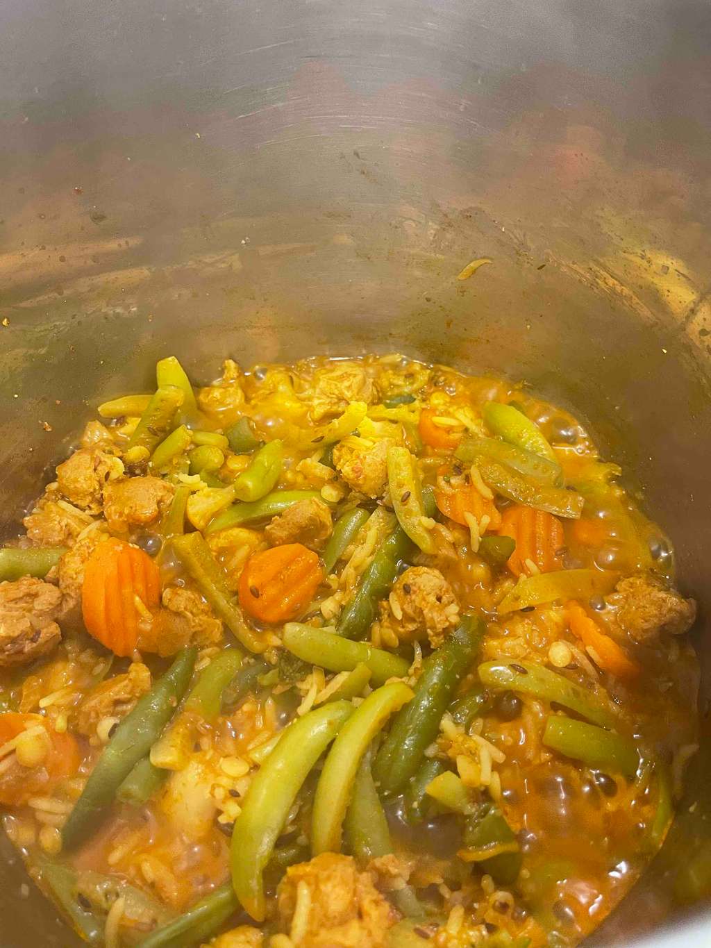 soya chunks and vege pulao 