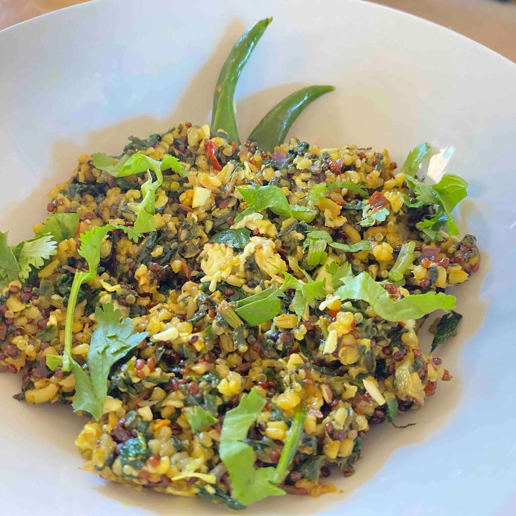 Quinoa-Bulgar Wheat-palak-paneer-Upma