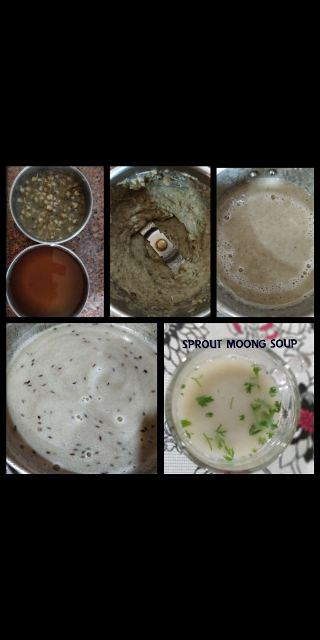 Green sprouted moong soup/lentil soup