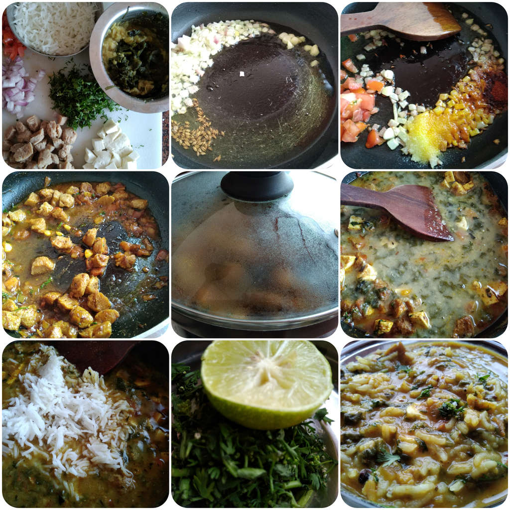 Paneer-soya-veg Dal khichdi meal