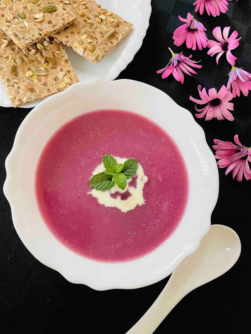 vibrant purple cabbage soup