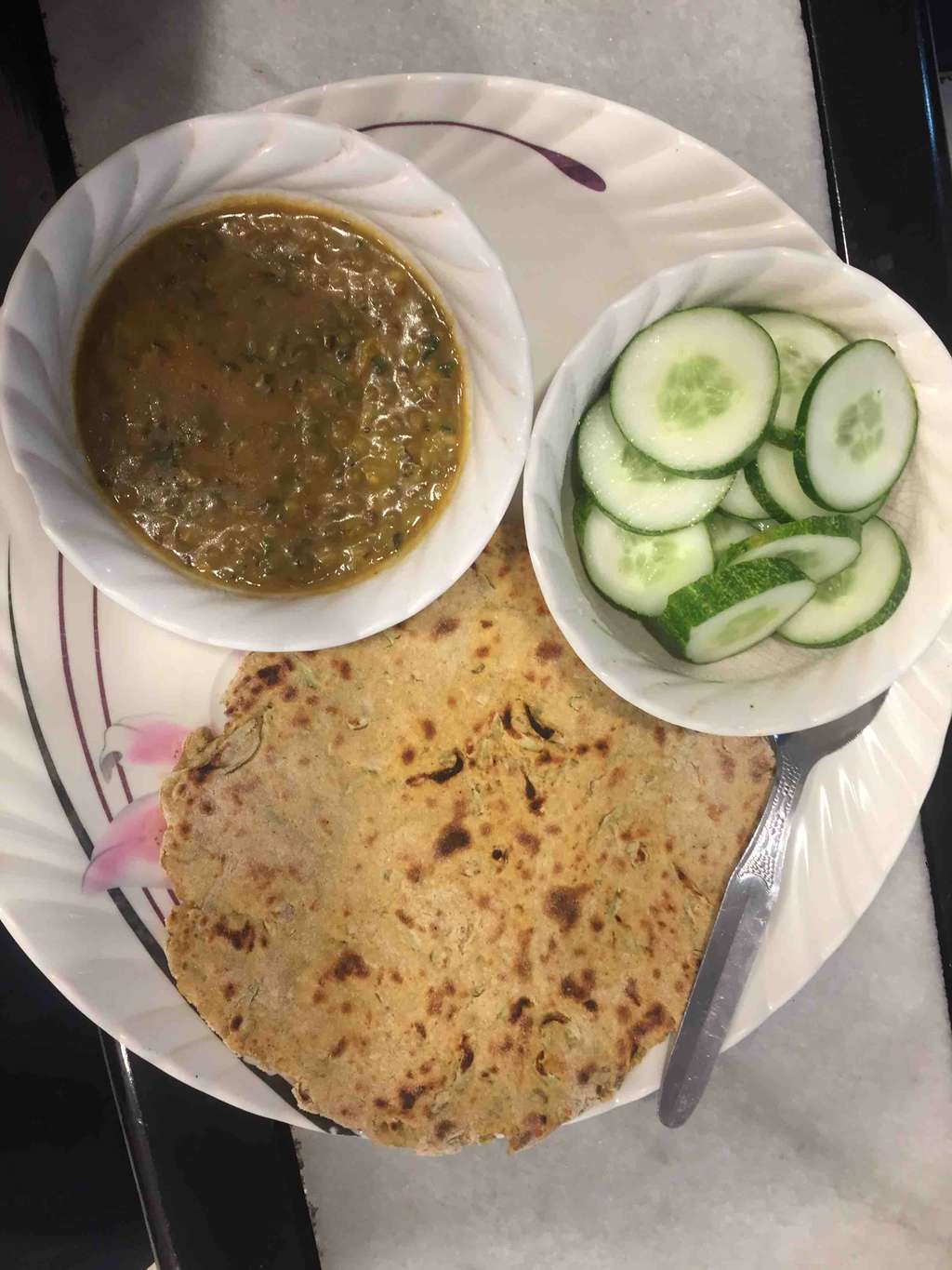 Moong dal + Besan gheeya chapati 