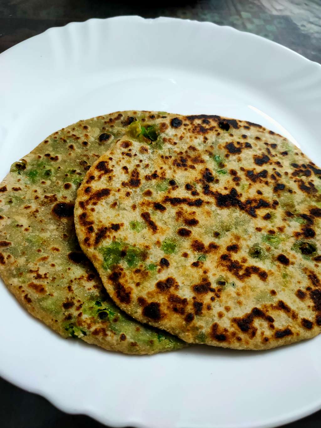 Stuffed Matar Paratha
