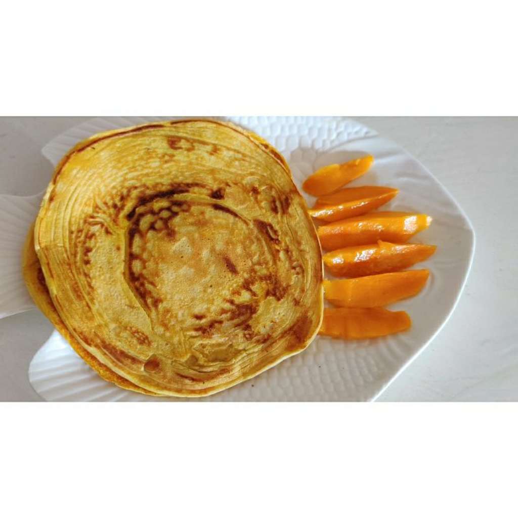 mango protein pancakes