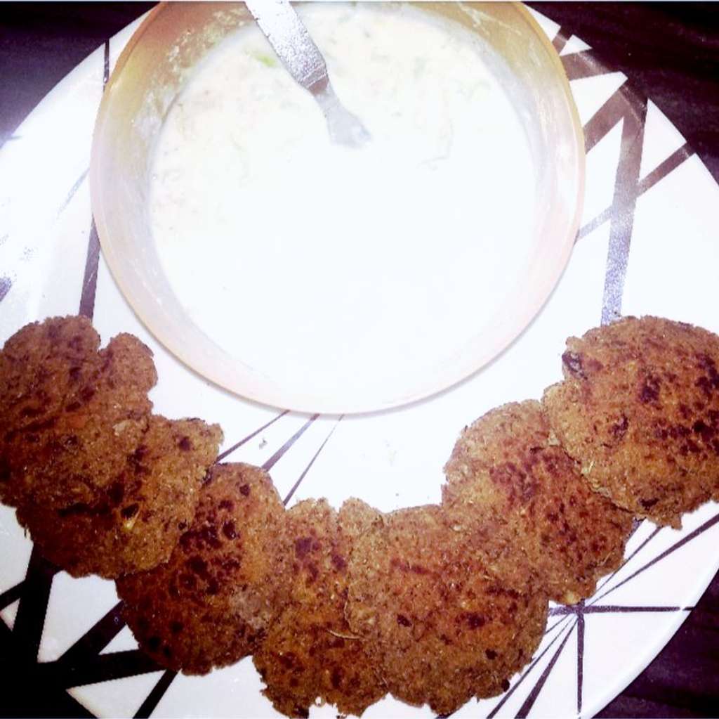 Soya Rajma Tikki with cucumber raita