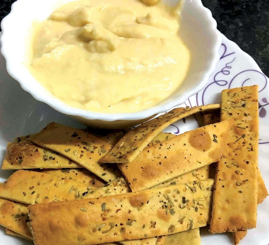 Soya Lavash and Hummus