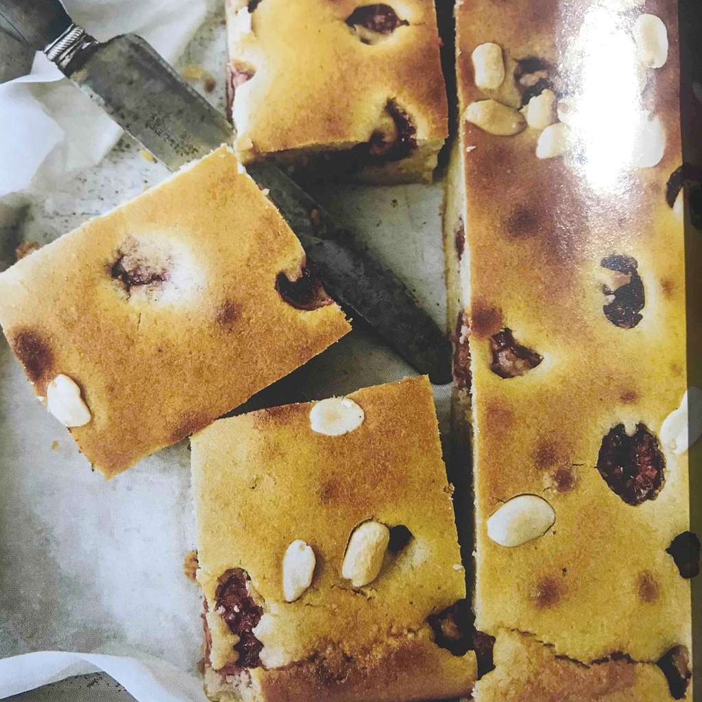 Raspberry and peanut butter mud slice