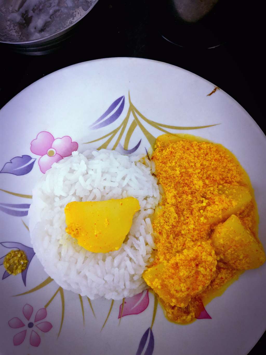 dahi aloo with rice