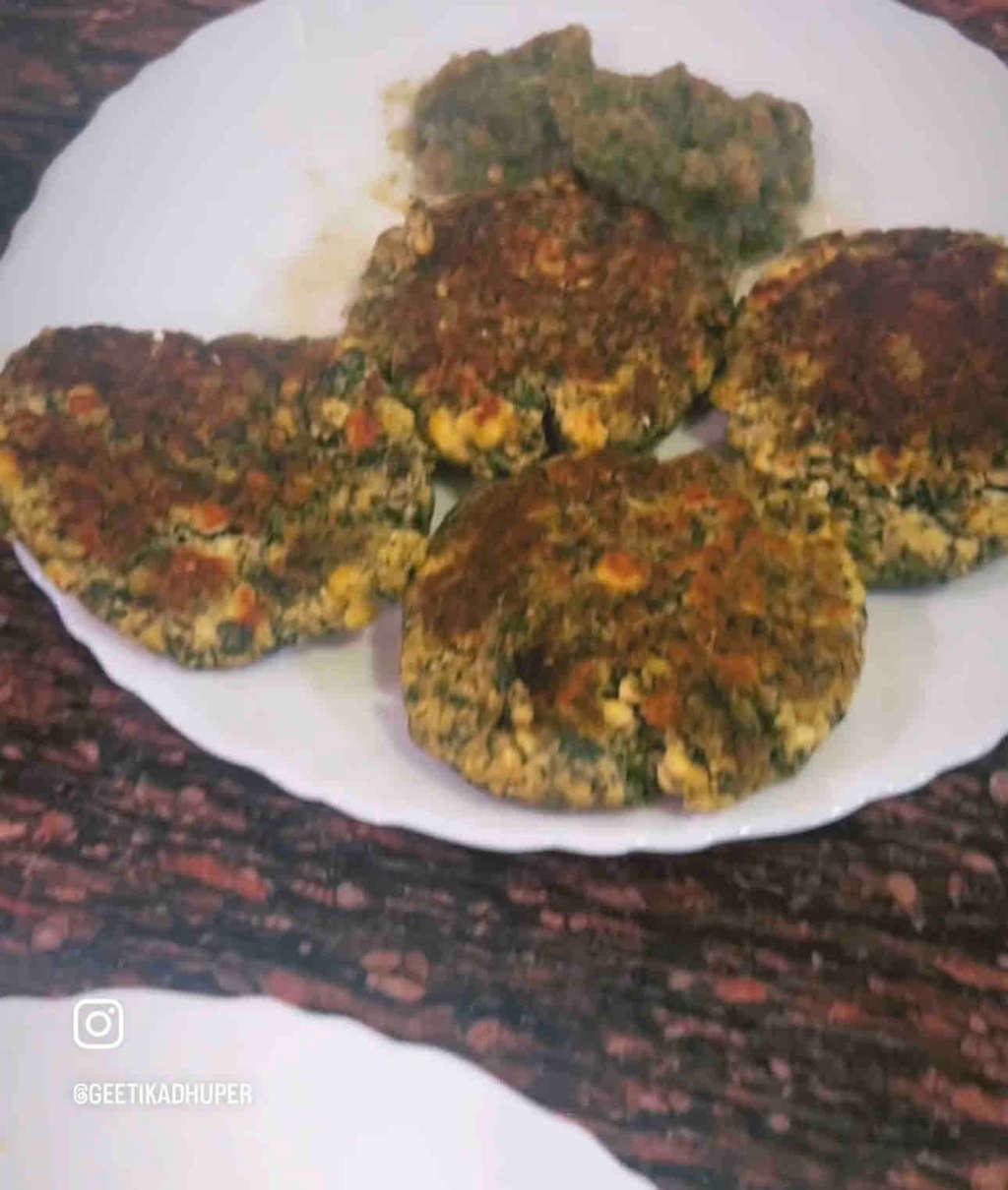 Paneer , soya and spinach Tikki 