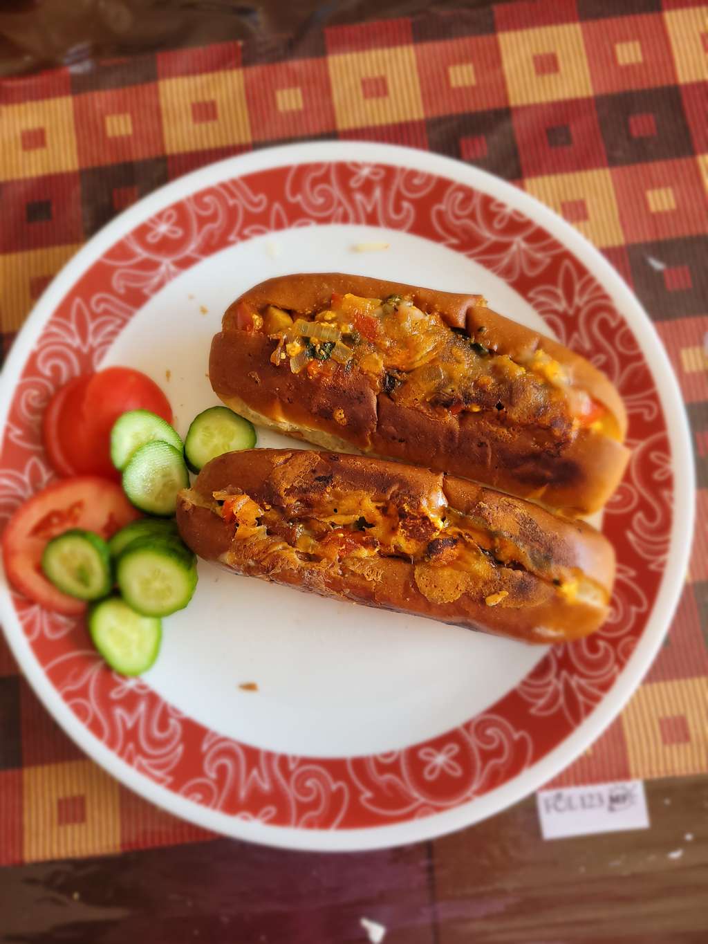 Paneer veggies and cheese hotdog