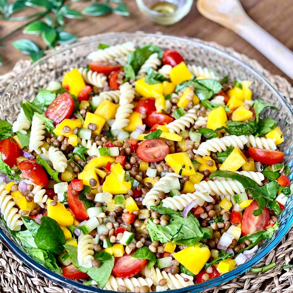 Lentil salad with a mango twist!! 