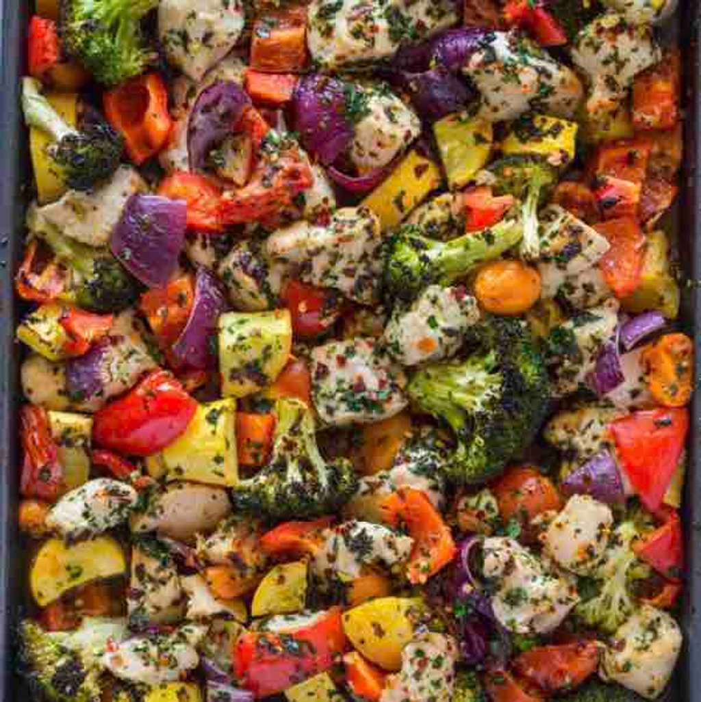 Garlic and herb chicken and veges