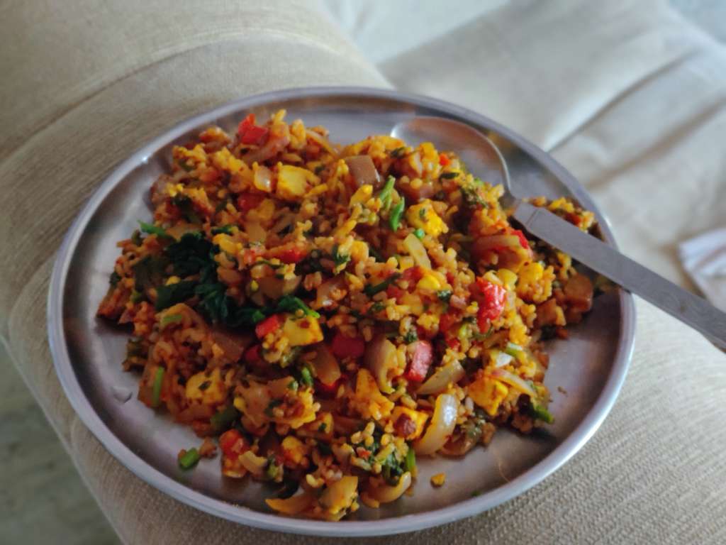 Palak Paneer brinjal Rice