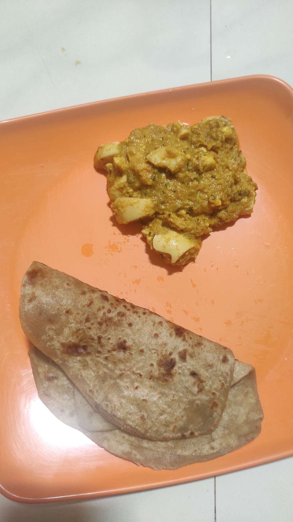 whole wheat Paratha and egg curry