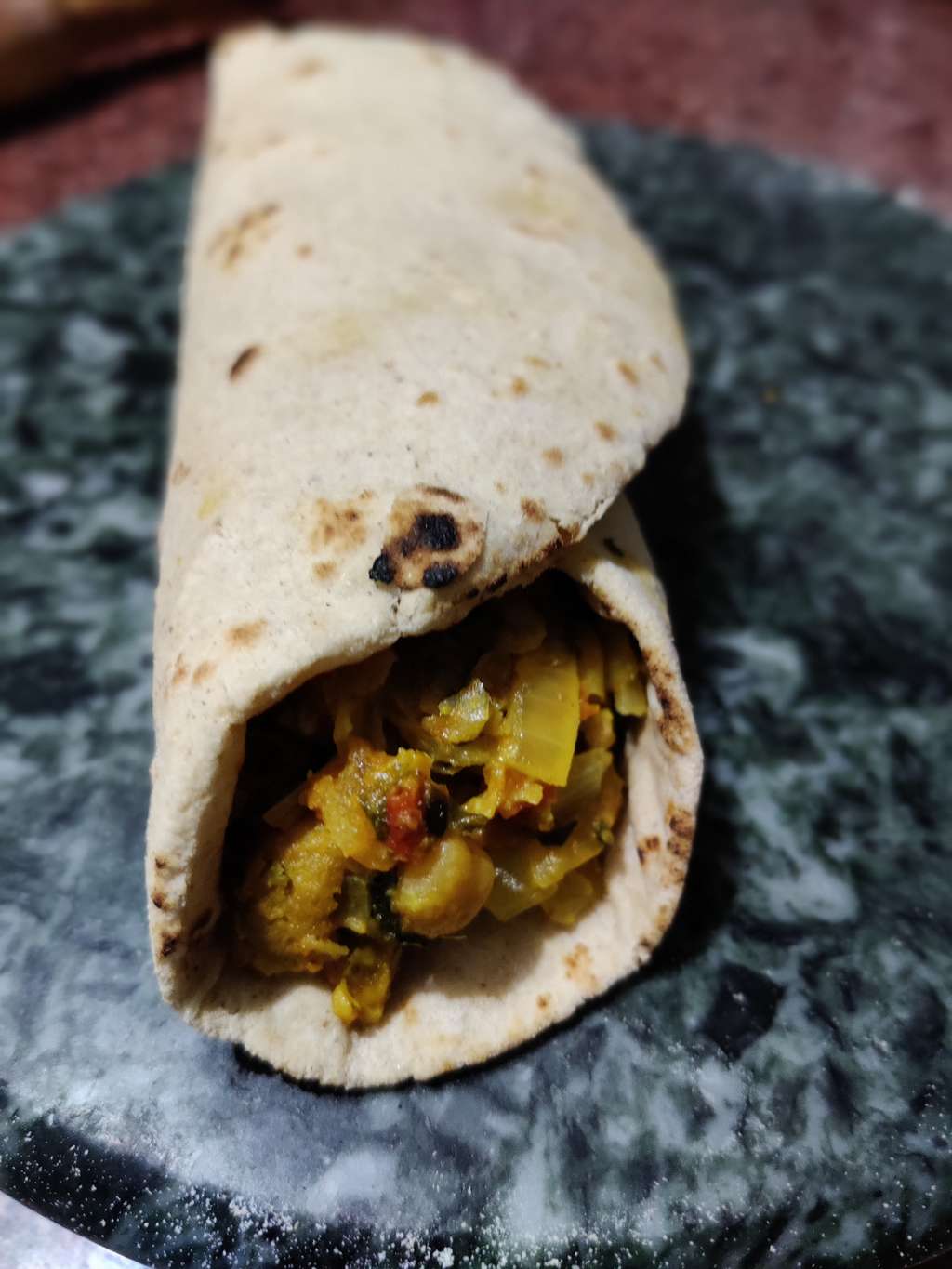 Soya Kathi roll in Indian style