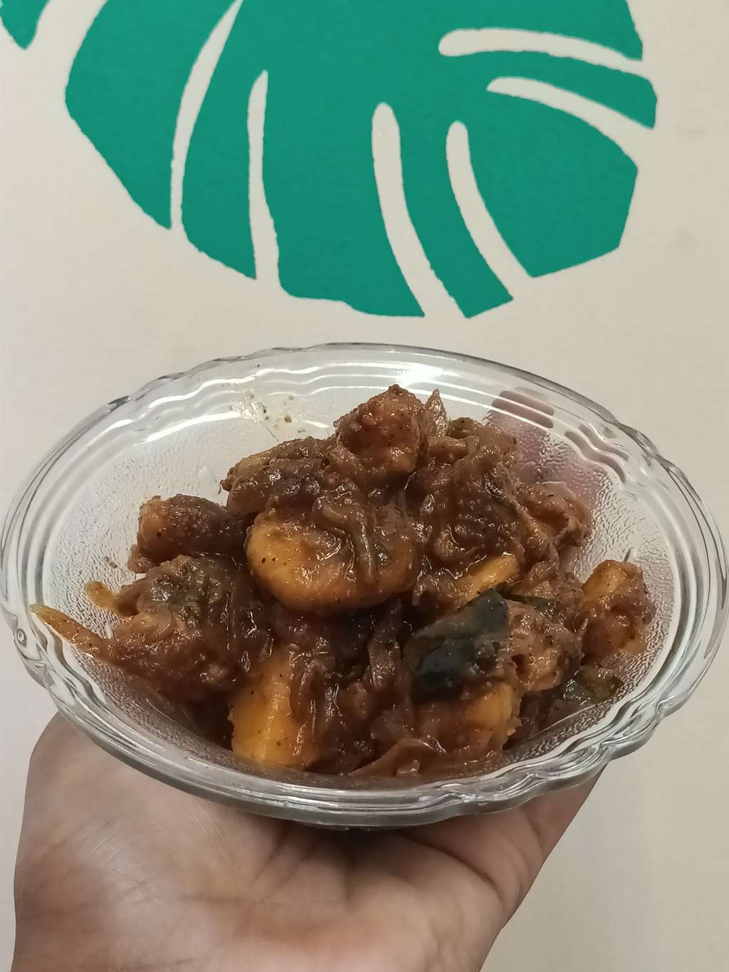 Prawn roast with shallots in coconut oil