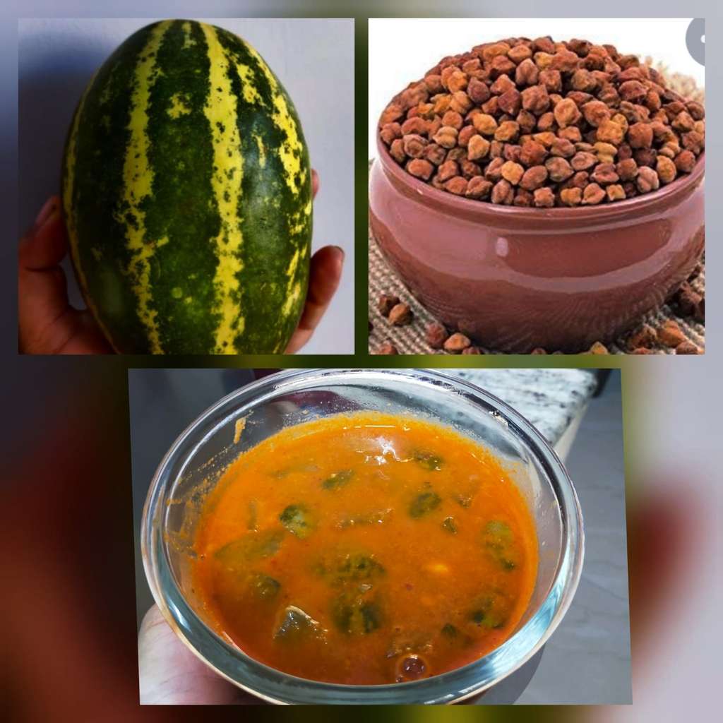 Yellow cucumber Channa Curry 