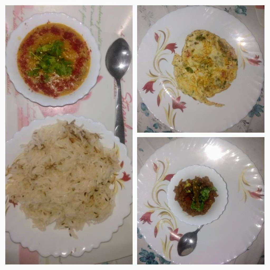 😋Soyabean Bhurji😋Toor Dal😋 omlet 😋cumin rice