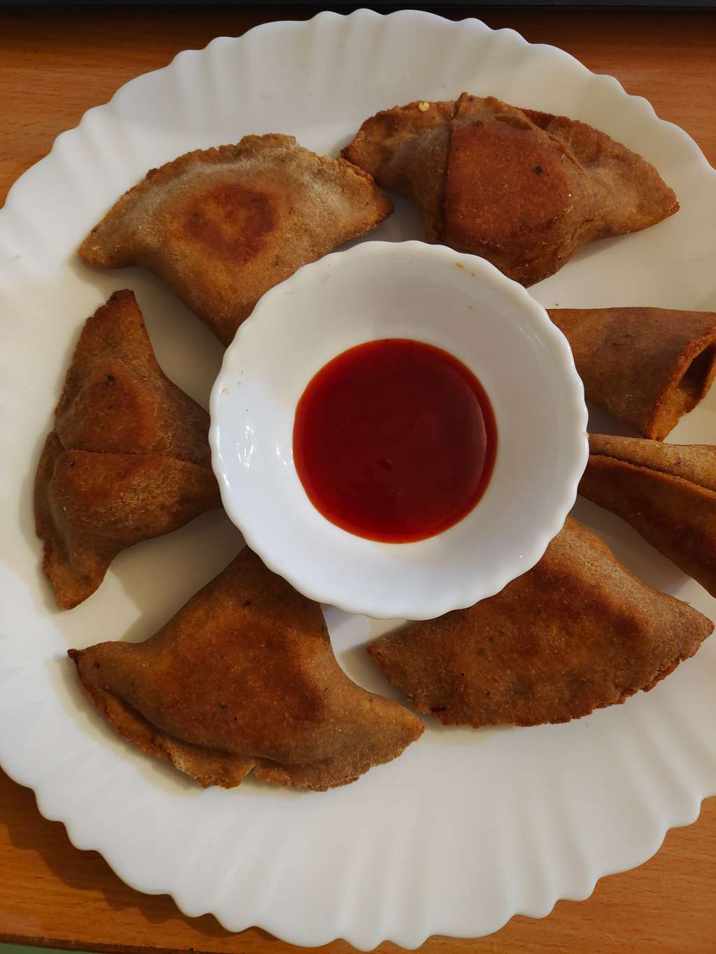 Paneer Stuffed Soya samosa.