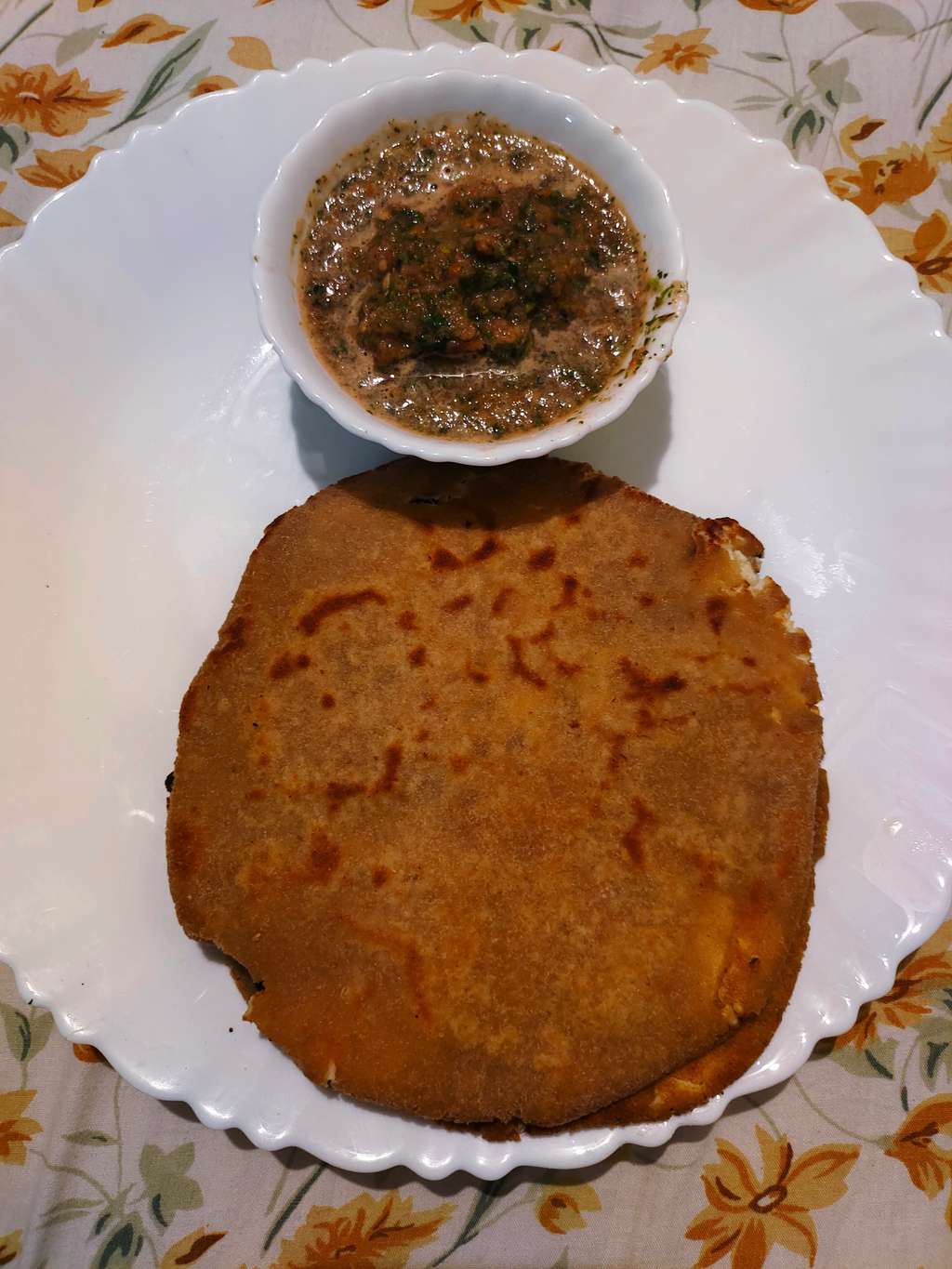 Paneer Stuffed Soya paratha.