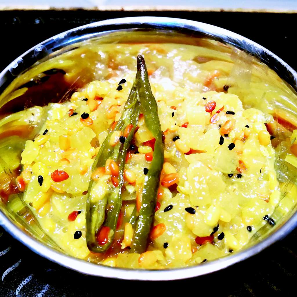 Ash gourd in fried lentils