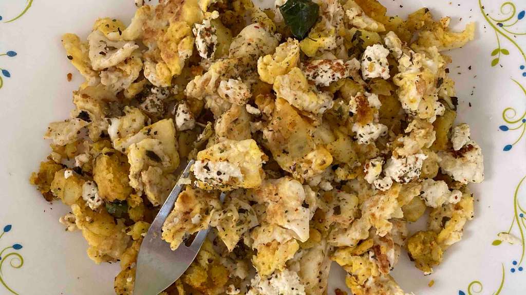 Paneer potato Egg scrambled 