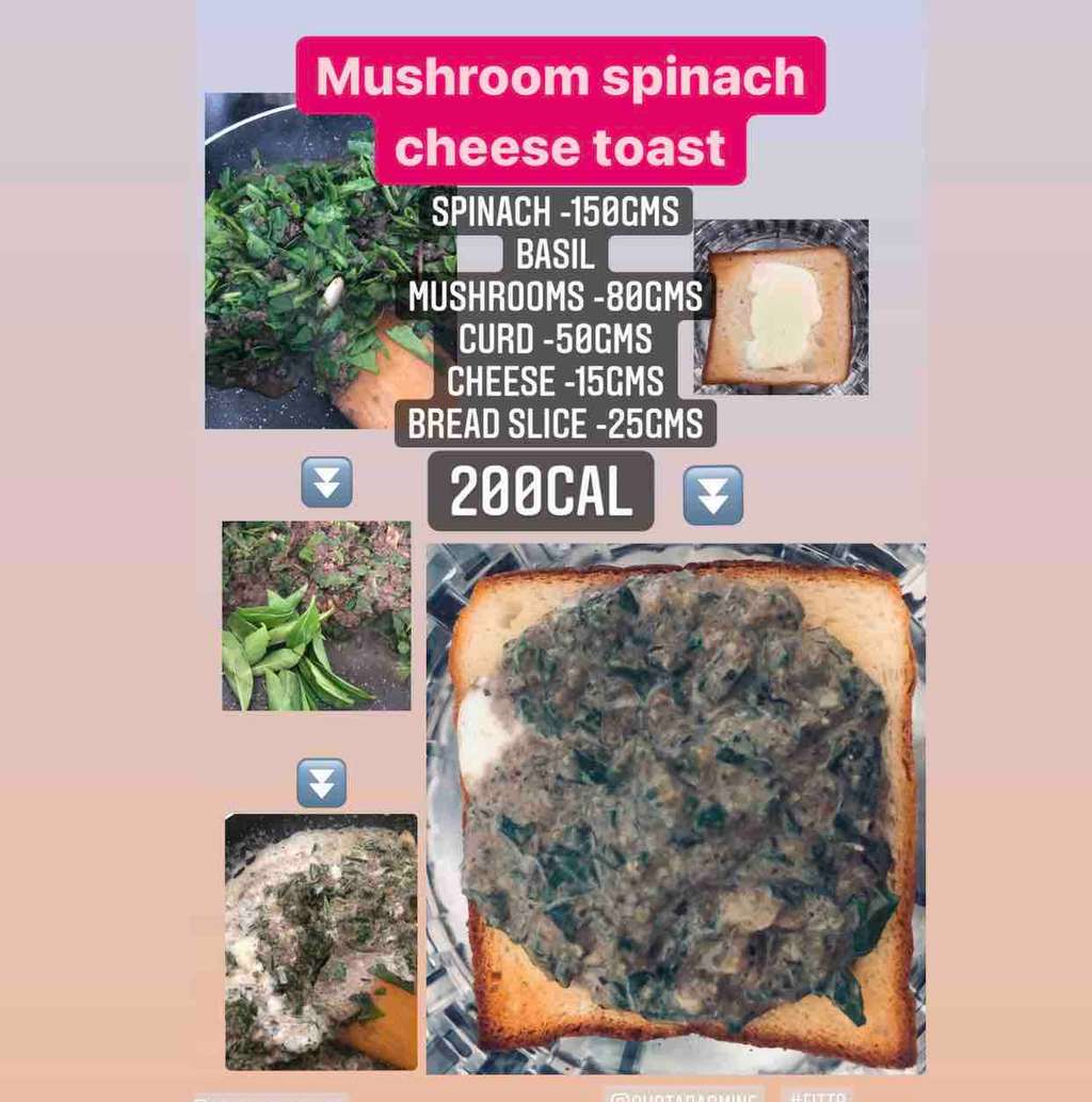 mushroom spinach toast