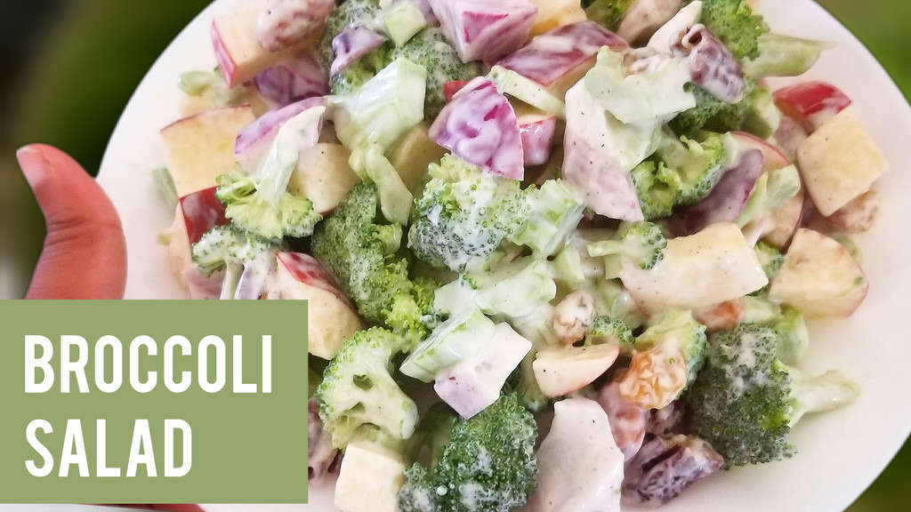 Broccoli Apple Salad - Vegetarian protein meal 