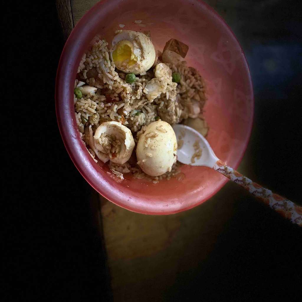 egg chicken matar briyani