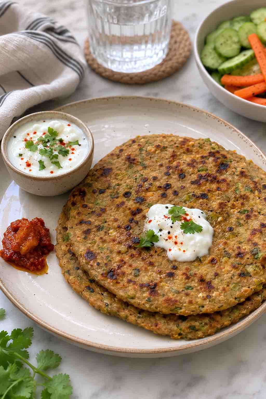 High-Protein Soya Dal Lauki Paratha