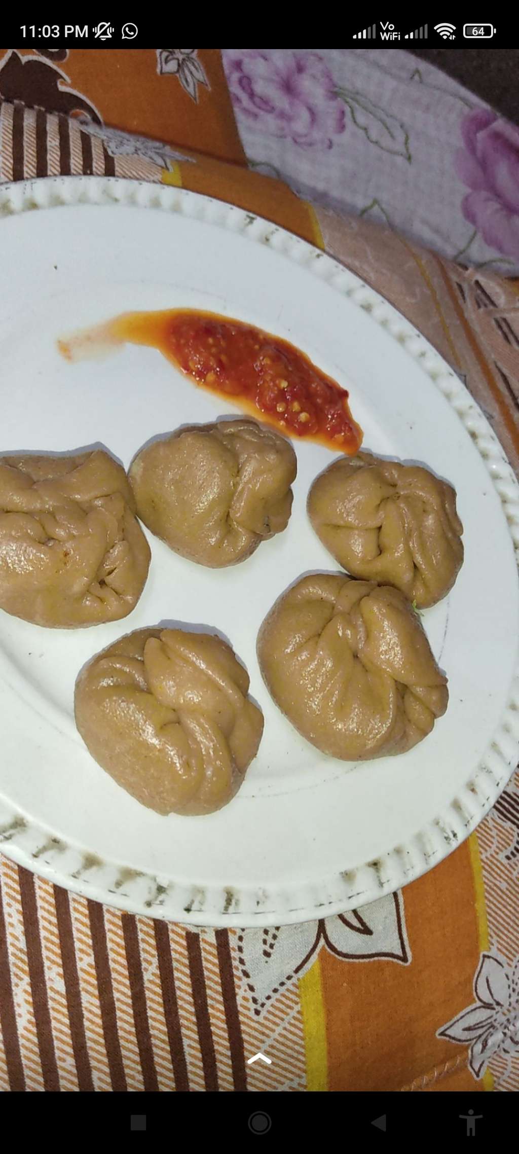 Atta/Wheat Momos with Soya Chunks