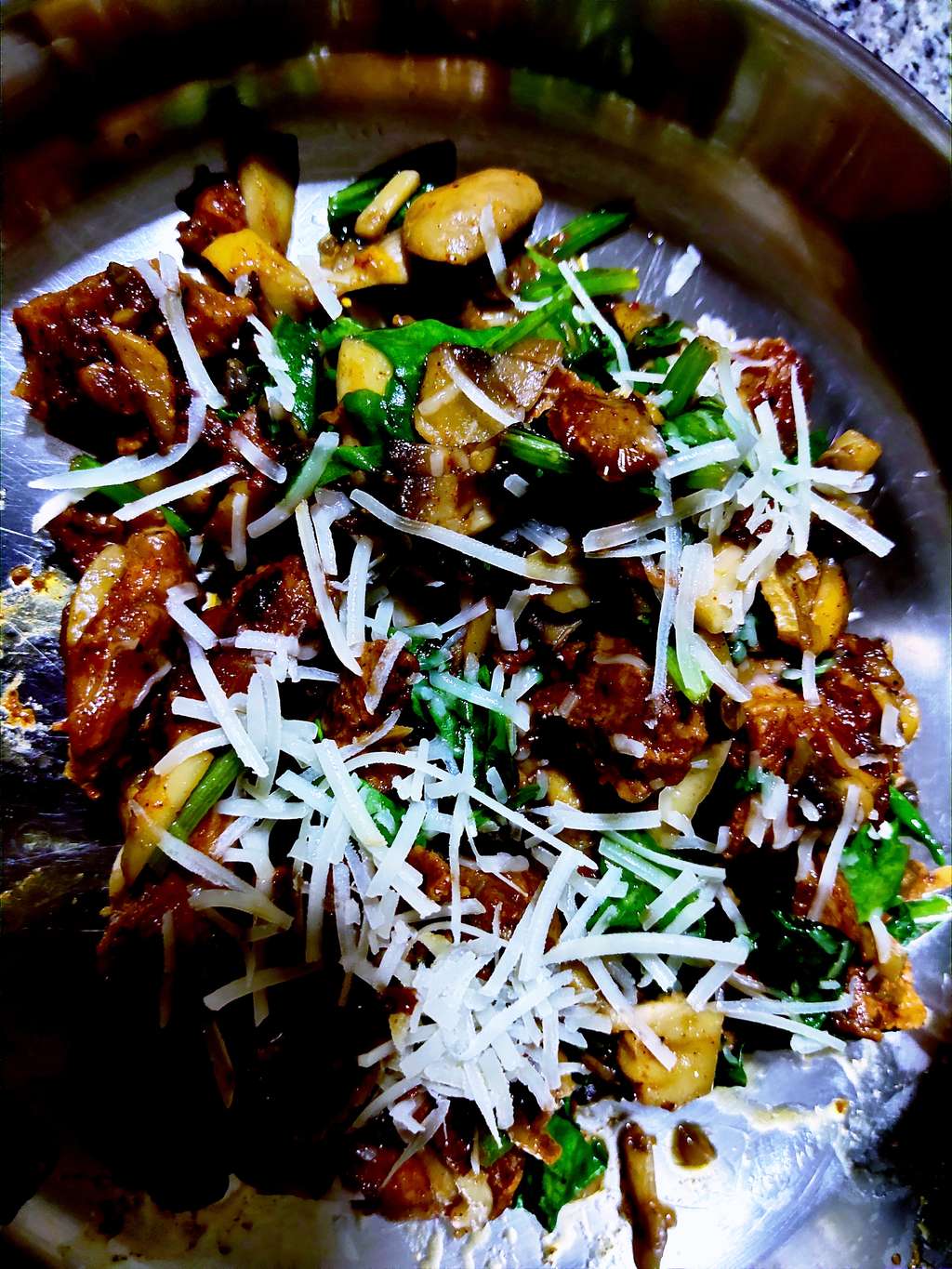 Veal Mushroom Spinach Stir Fry