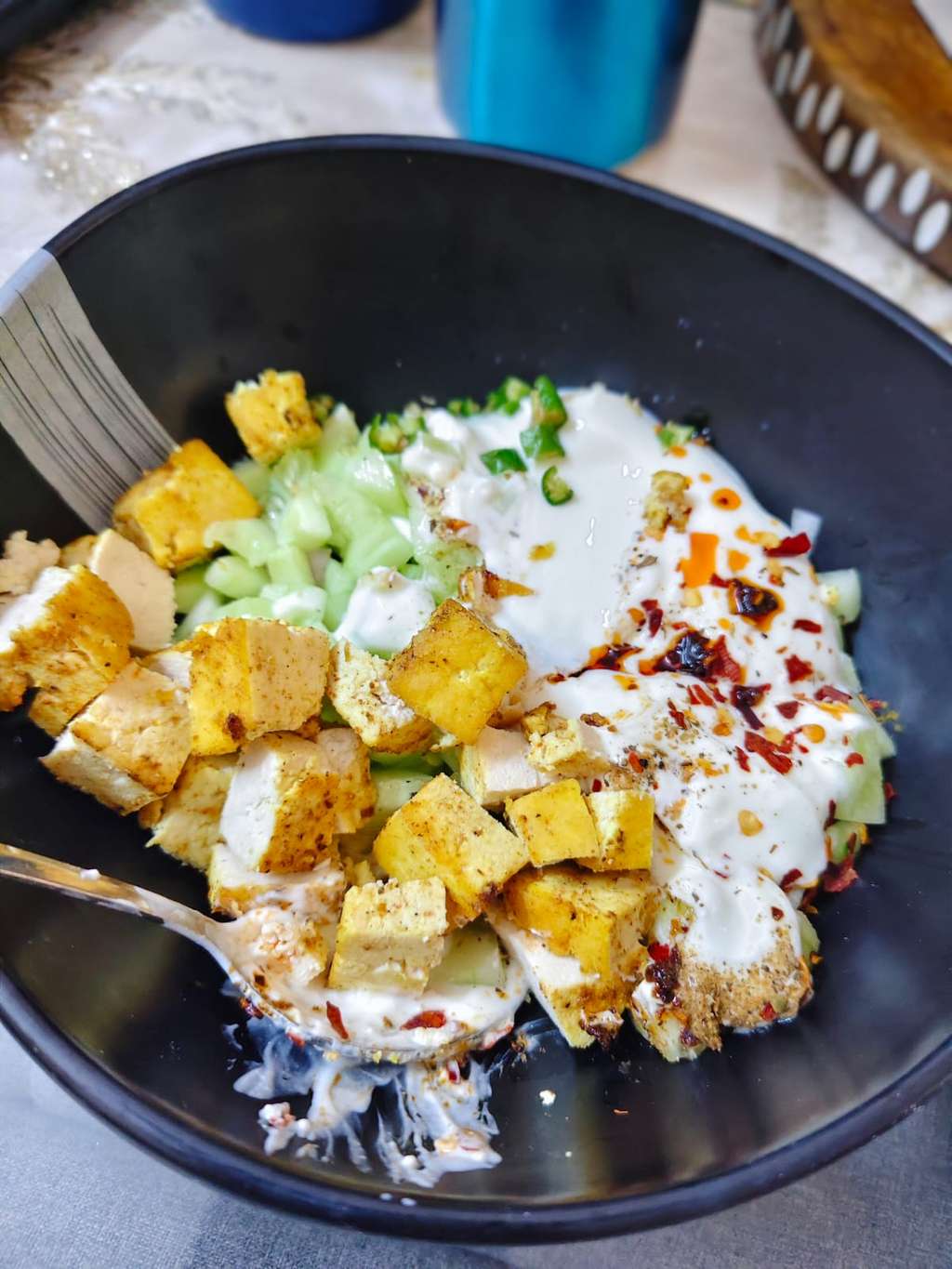 Greek yoghurt tofu salad