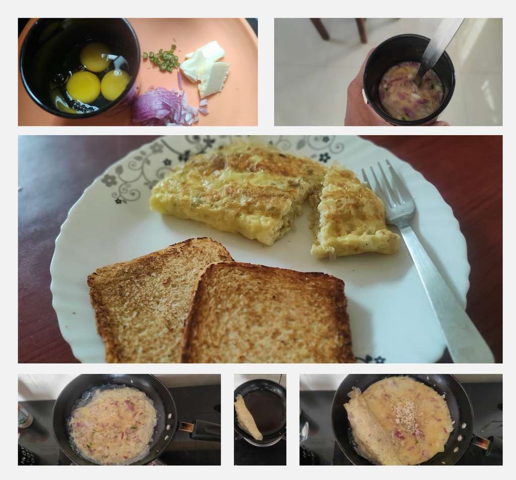 Layered cheese omelet