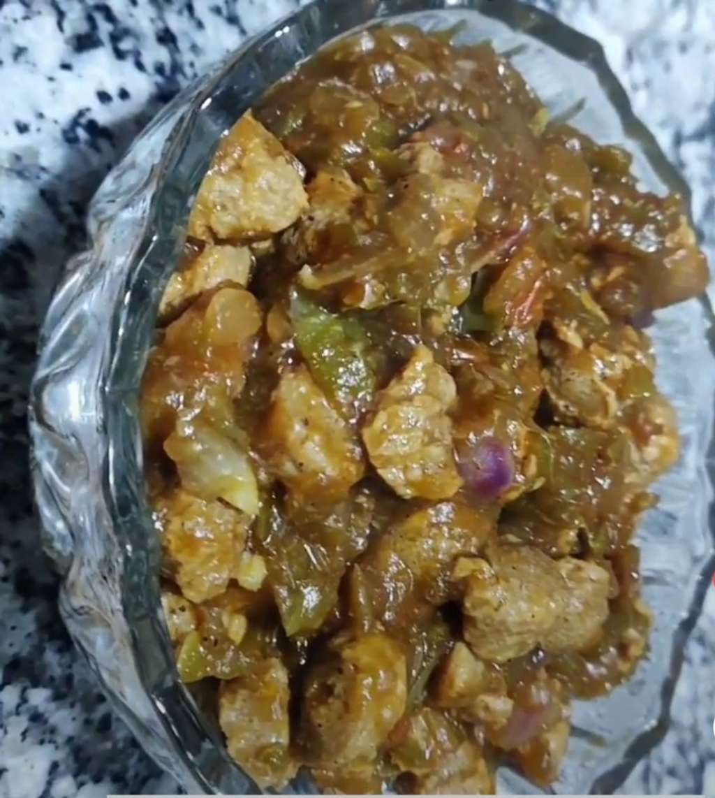 soya chunks in Manchurian gravy ๐ธ๐ธ