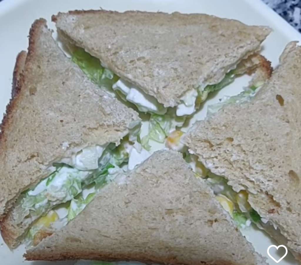 Paneer corn sandwich 