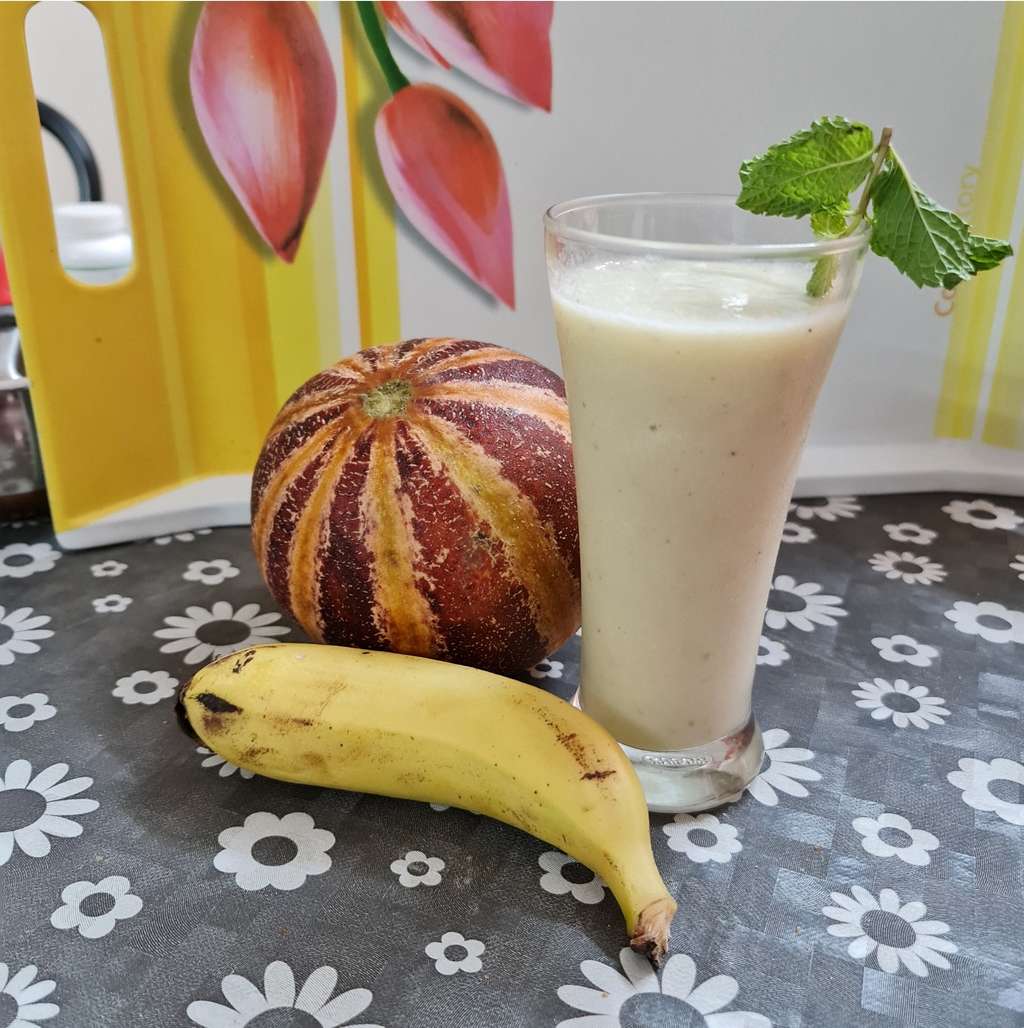 Banana-Muskmelon Thick Shake