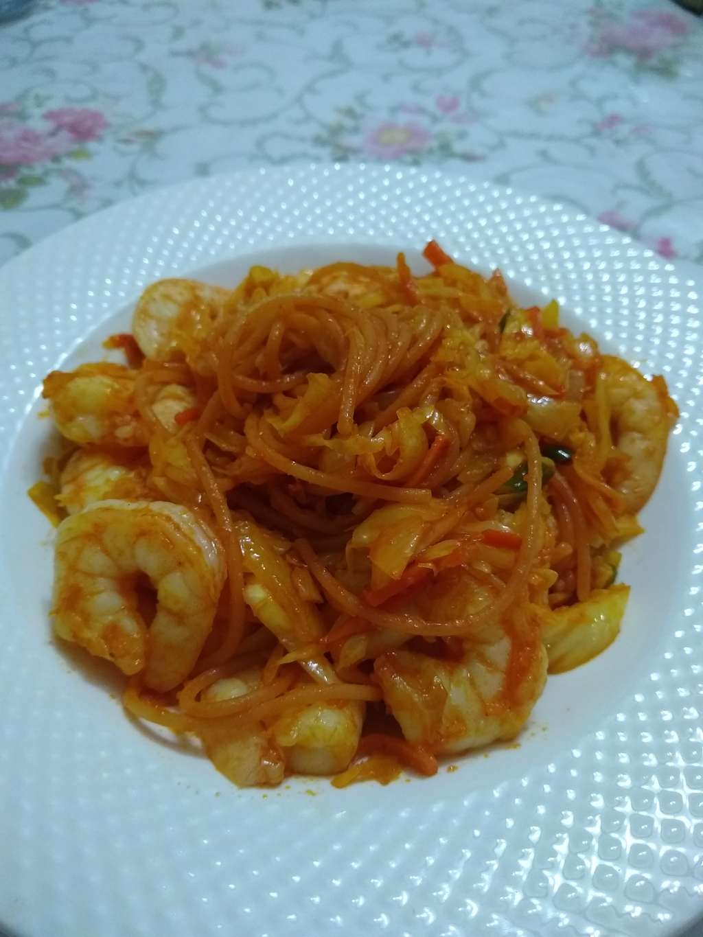 shrimp red lentil pasta