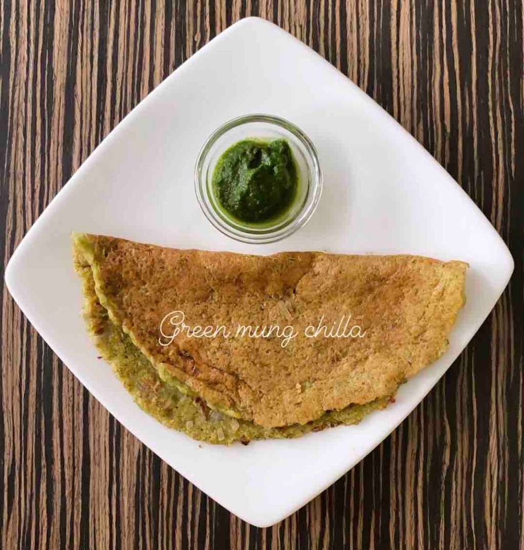 Protein palak moong chilla 