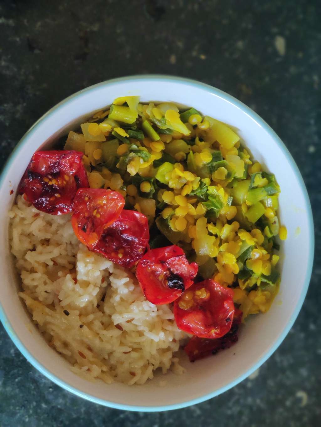 Jeera rice and spring onion sabji