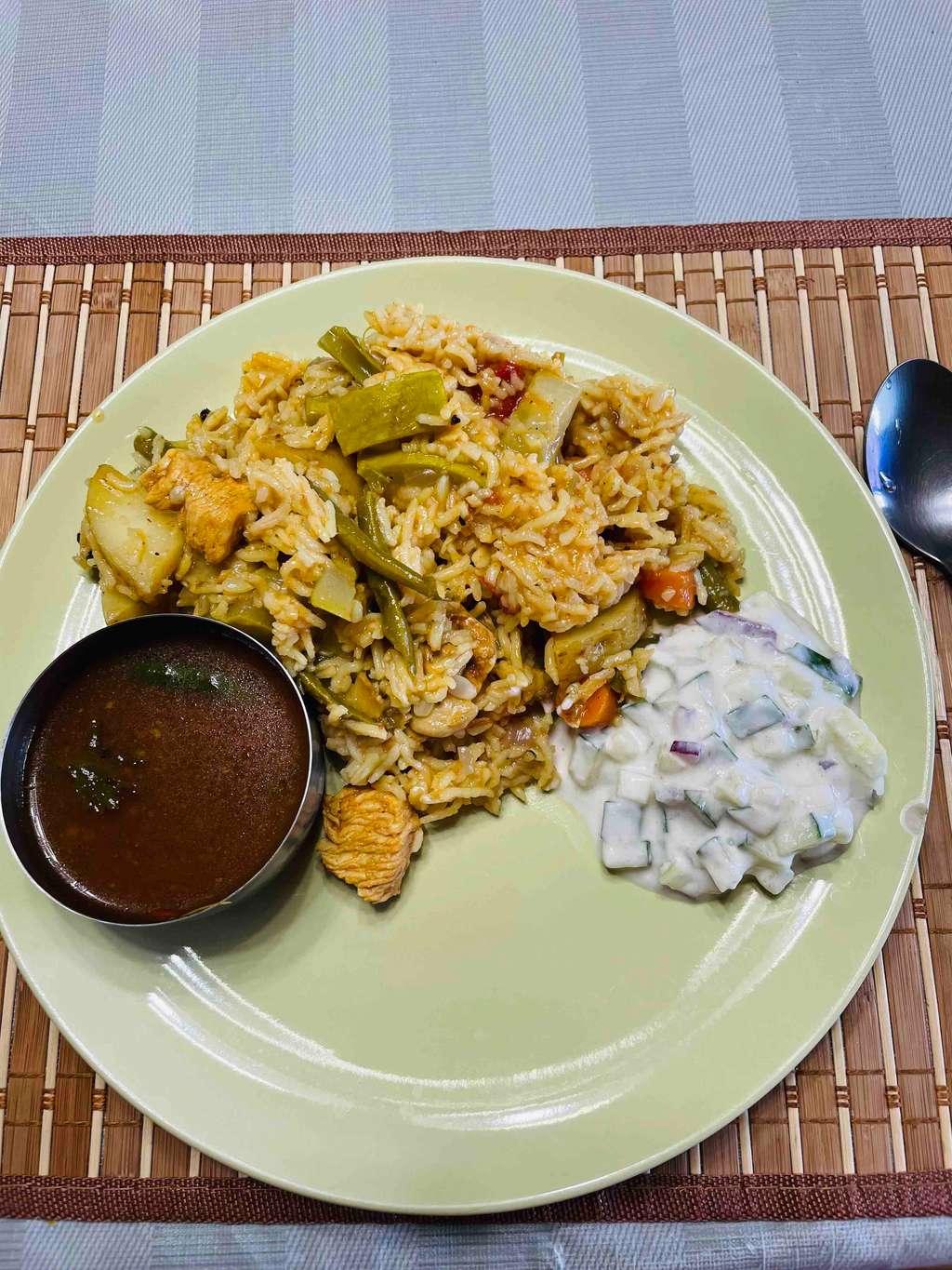 Squash(lauki)chicken biryani 