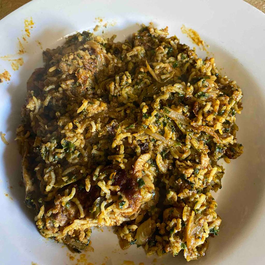 Chicken Palak Biryani