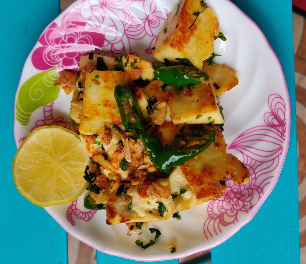 Garlic coriander paneer